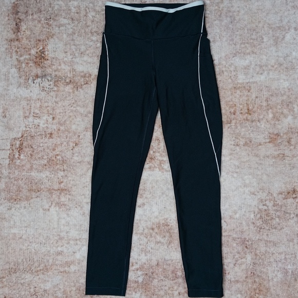 Athleta Interval Stash Tipped 7/8 Tight Green Side Pocket Active Leggings Womens - Picture 2 of 9